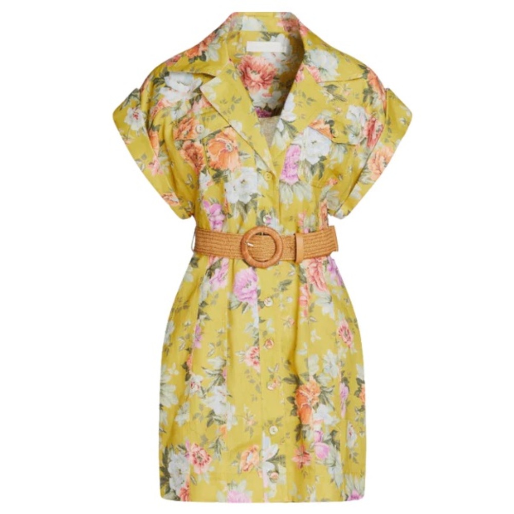 ZIMMERMANN Floral Collared Work Dress